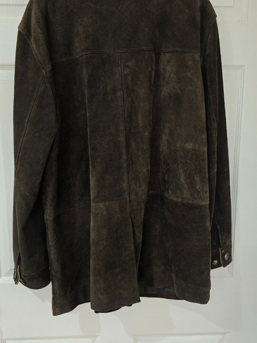 Joseph Abbound Outerwear Men's Heavy Suede Leather Jacket Zip Dark Brown Large - Picture 9 of 13